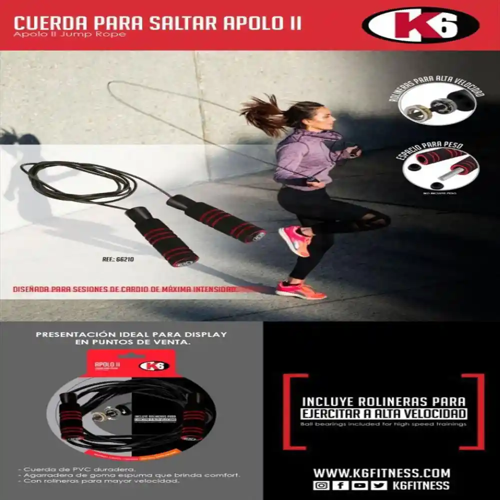 K6 Cuerda para Saltar Modelo Apolo ll 