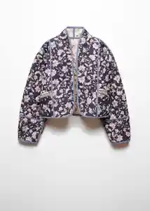 Chaqueta Flores Navy Talla L Mujer Mango