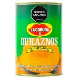 La Coruña Duraznos Mitades