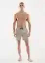 Short Bañador Stretch-I Beige Talla XXL Hombre Mango