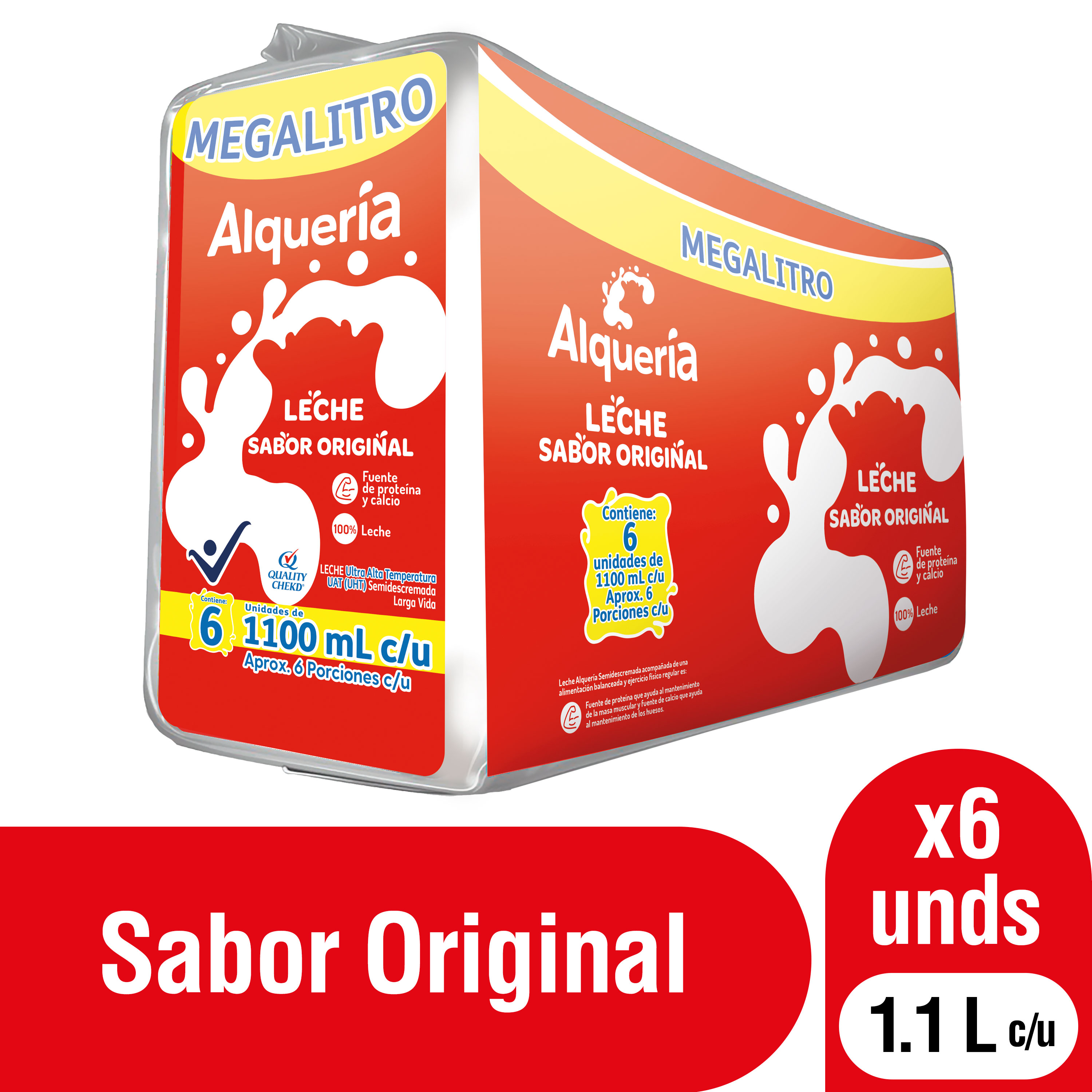 Alquería Leche Sabor Original 6 x 1100 ml
