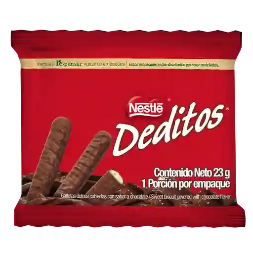 Galletas DEDITOS cubiertas con sabor a chocolate x 23g