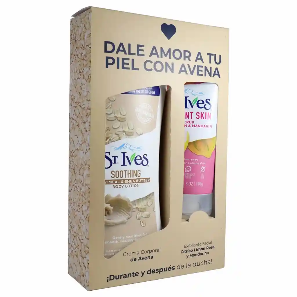 ST. Ives Kit Crema Corporal Avena + Exfoliante Pink