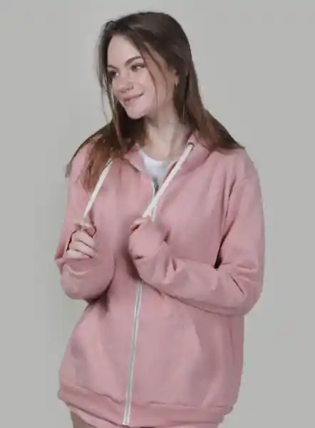 Domenica Hoodie Zip Unisex Rosado Talla XS