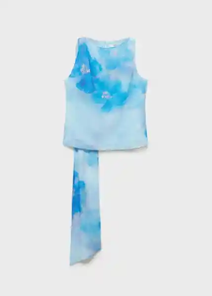 Blusa Adela Azul Talla L Mujer Mango