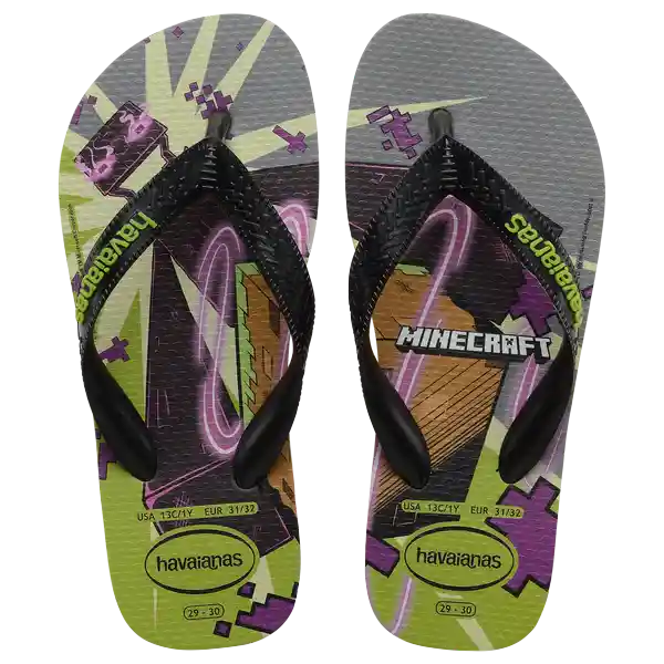 Sandalias Minecraft Oliva Talla 34 4145125 Havaianas