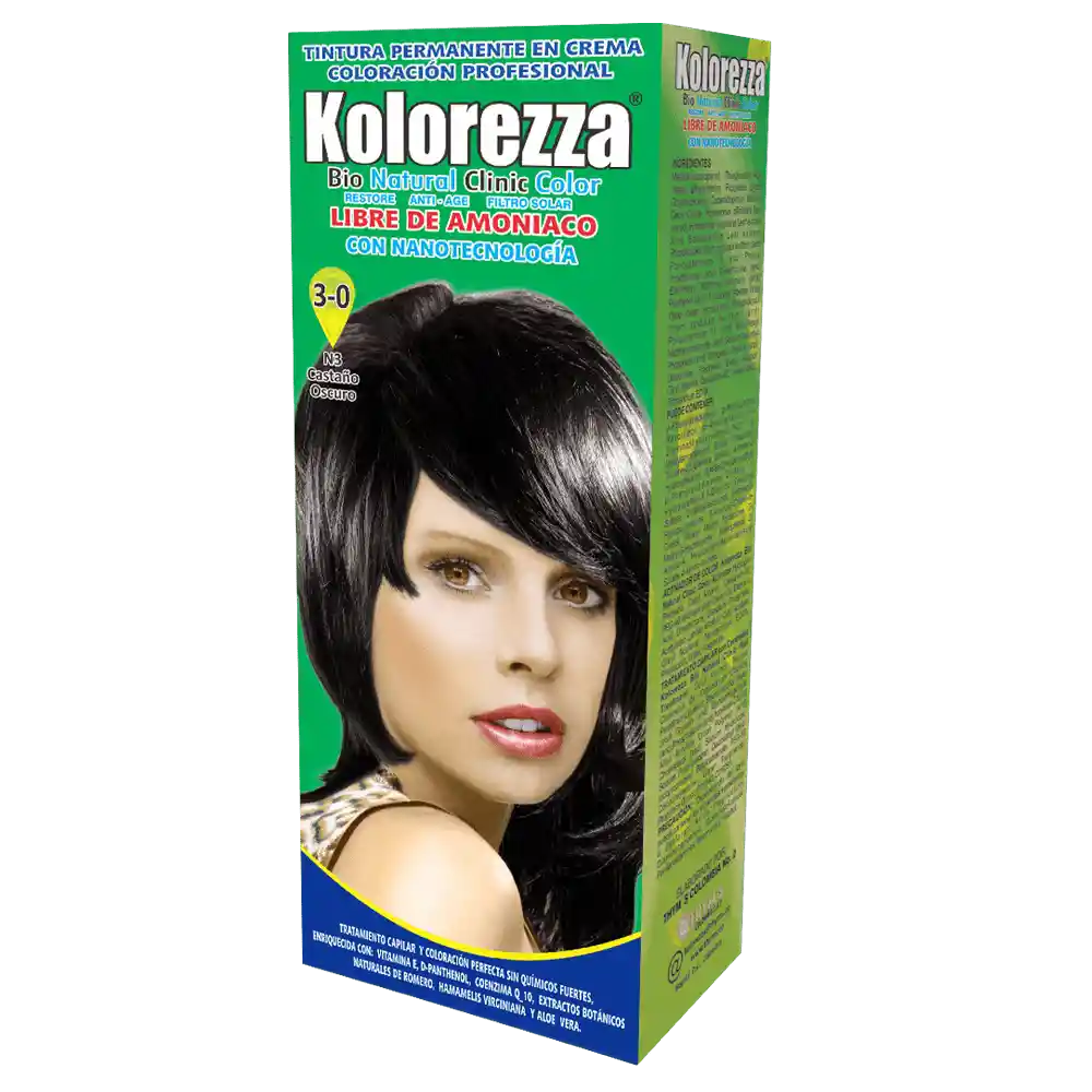 Kolorezza Tinte Permanente en Crema Castaño Oscuro