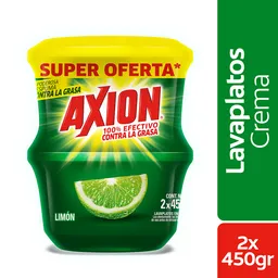 Lavaplatos en Crema Axion Limón 450g x 2und