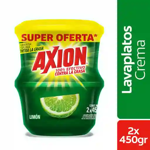 Lavaplatos en Crema Axion Limon 450g x 2und