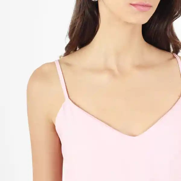 Blusa Cuello V Manga Tiras Rosado Talla S 694124
