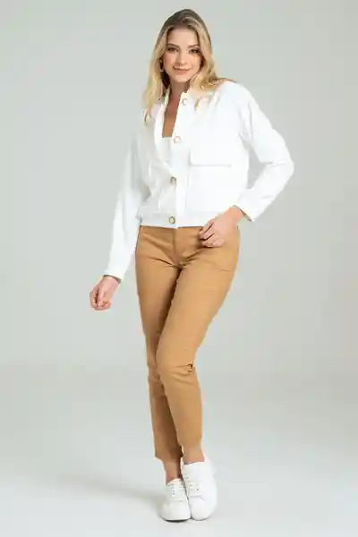 Pantalón Dril Skinny Cinco Bolsillos Beige Oscuro T 12 Ragged