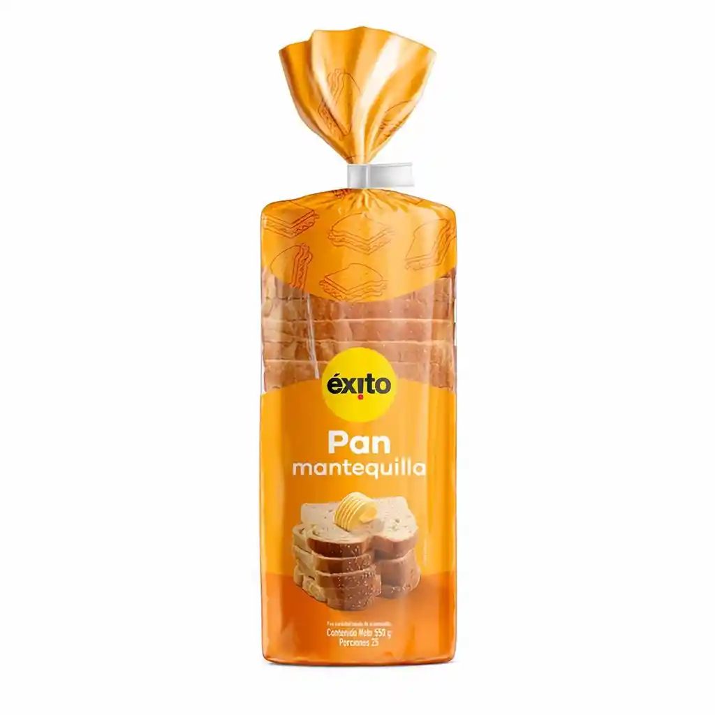 Pan Tajado Mantequilla Éxito