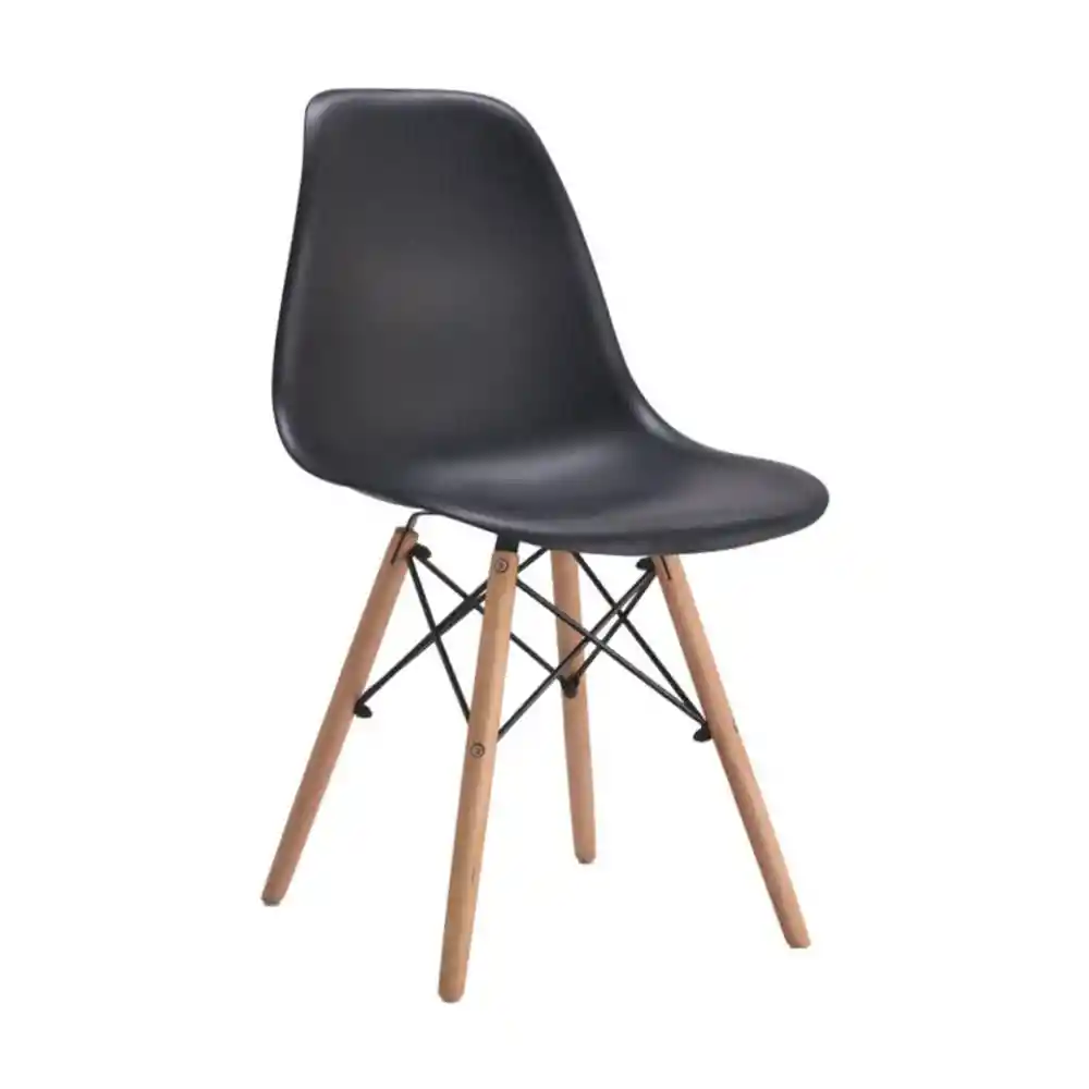 Silla Auxiliar Plástica Color Negro Finlandek Dspcb02