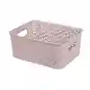 Canasto Simil Rattan Gris 19.5x25x10.5 Cm