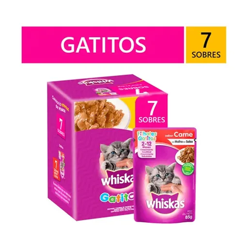 Whiskas Alimento Húmedo para Gato Sabor a Carne