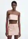 Falda Lotus Rosa Talla 38 Mujer Mango