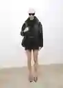Abrigo Patch Negro Talla L Mujer Mango