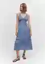 Vestido Luna Azul Talla L Mujer Mango