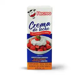 Crema Leche Semientera Larga Vida Recreo