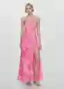 Vestido Rosa Rosa Talla M Mujer Mango