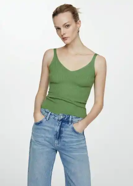 Top Gymnasti Verde Talla 18 Mujer Mango