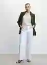 Blazer Americana Eleonor Verde Talla S Mujer Mango