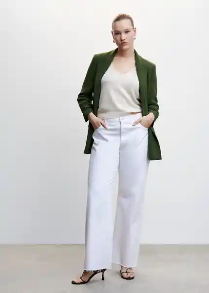 Blazer Americana Eleonor Verde Talla S Mujer Mango