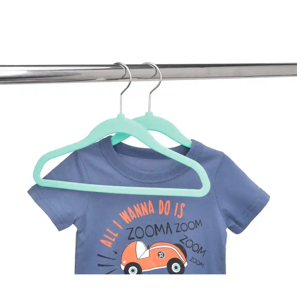 Pack 5 Colgadores Kids Terciopelo Menta