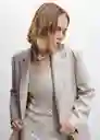 Blazer Americana Noel Beige Talla M Mujer Mango