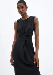 Vestido Nudo-w Negro Talla XS Mujer Mango