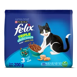 Comida para Gatos Purina Felix adulto Triple delicious mar x 200 kg