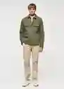 Camisa Agios Khaki Talla XL Hombre Mango