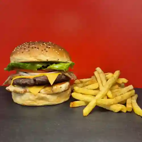 una Hamburguesa Mixta y Papas