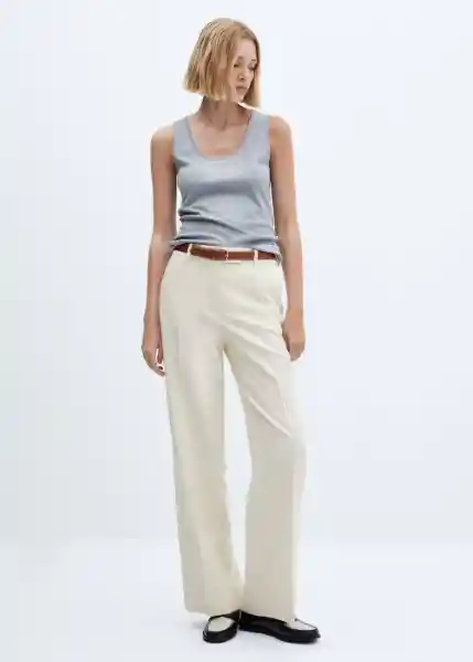 Pantalón Carlos Crudo Talla 32 Mujer Mango