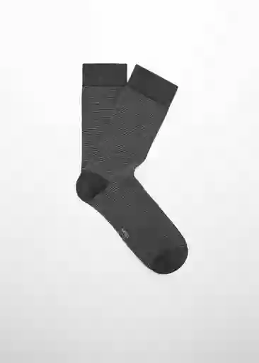 Calcetines Stripe Gris Talla 45 Hombre Mango