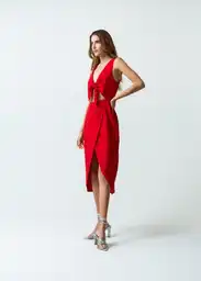 Vestido Molly Mujer Rojo Gobelino Talla L 471G304 Naf Naf