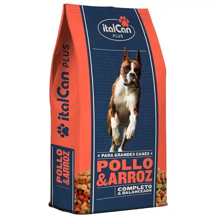 Italcan Plus Alimento para Perros Adultos Grandes con Pollo y Arroz