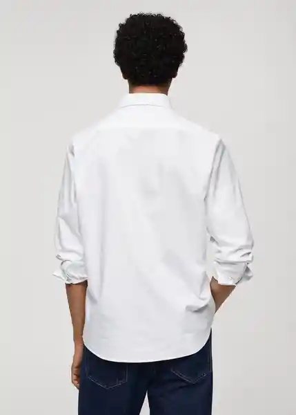 Camisa Oxford Blanco Talla M Hombre Mango