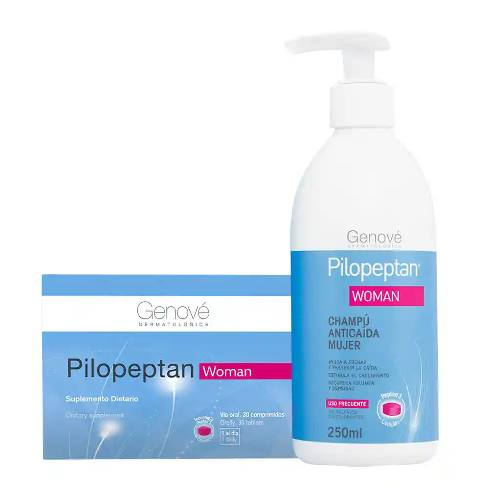 Pilopeptan Kit Woman Comprimidos + Woman Champú