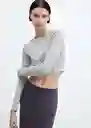 Top Sara-H Gris Claro Vigoré Talla XS Mujer Mango