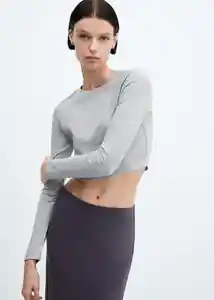 Top Sara-H Gris Claro Vigoré Talla XS Mujer Mango