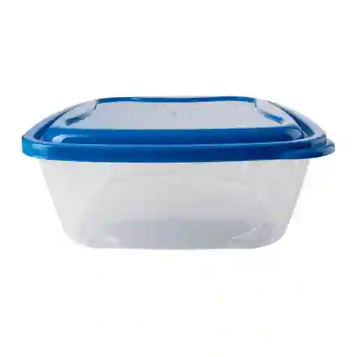 Recipiente Estra Básico Cuadrado Tapa Azul