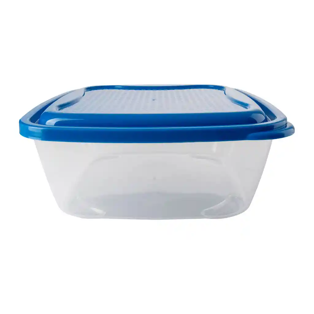 Recipiente Estra Básico Cuadrado Tapa Azul