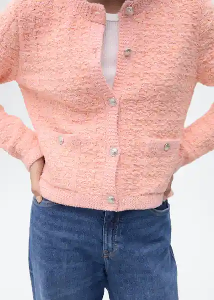 Chaqueta Morango Rosa Pastel Talla M Mujer Mango