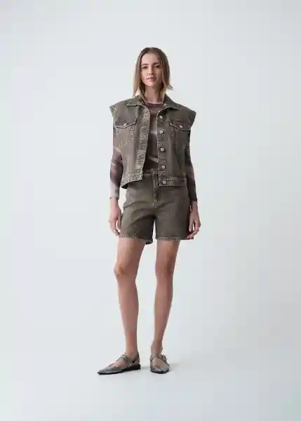 Chaleco Hash Gris Cable Talla S Mujer 429g326 Naf Naf