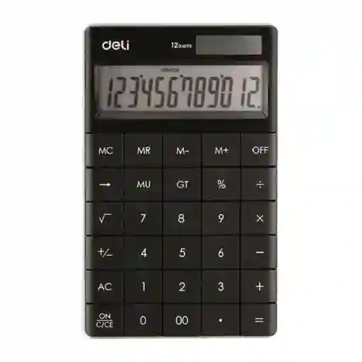 Deli Calculadora Touch 12 Dígitos Negra E1589P