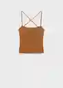 Top Laceup Cobre Talla M Mujer Mango