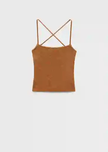 Top Laceup Cobre Talla M Mujer Mango