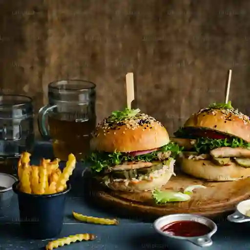 Combo 2 hamburguesas a elección y papas