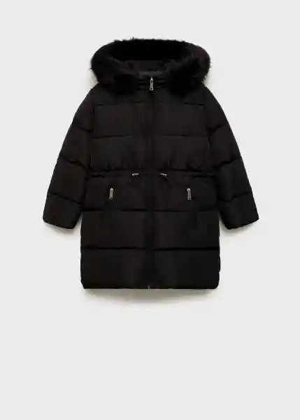 Abrigo Anorak Nacha Negro Talla 11 Niñas Mango